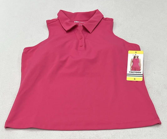 Tretorn Women's Sleeveless Polo Built-In-Bra Top, French Fuchsia 1860922