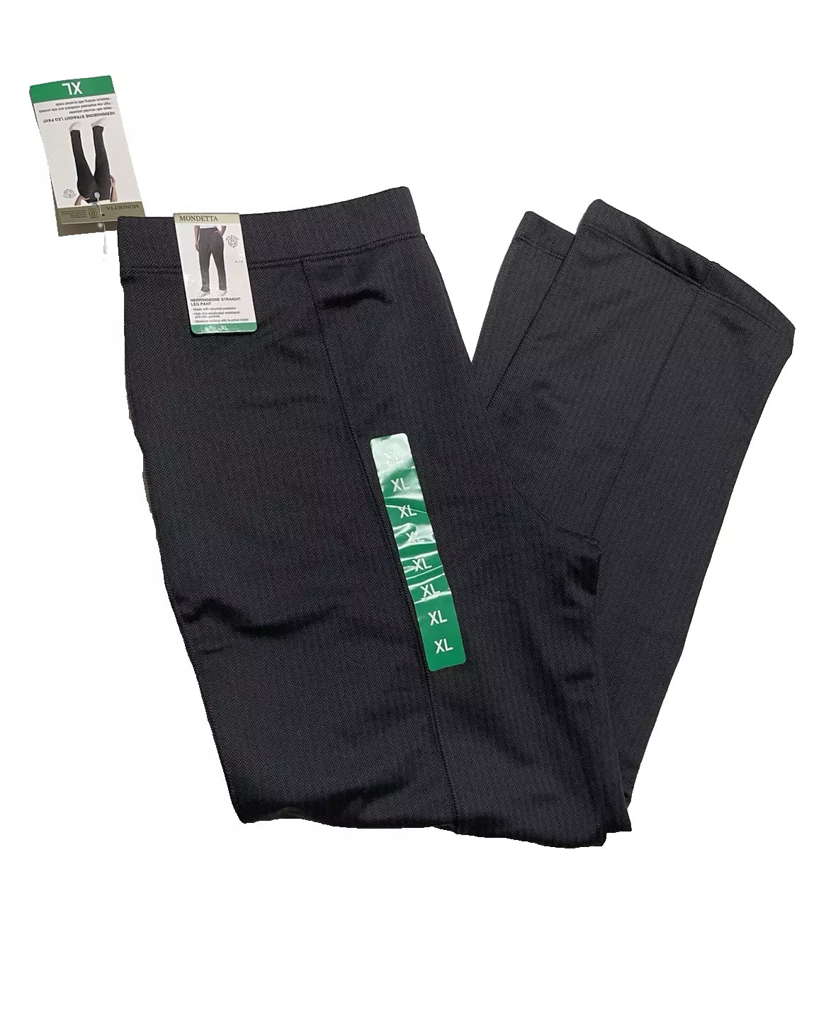 Mondetta Ladies' Pull-on Herringbone Straight Leg Pants, Moisture Wicking, Recycled Polyester Blend, Side Pockets  1806914