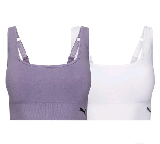 PUMA Women's Performance 2-Pack Seamless Sports Bras for Women 1832173