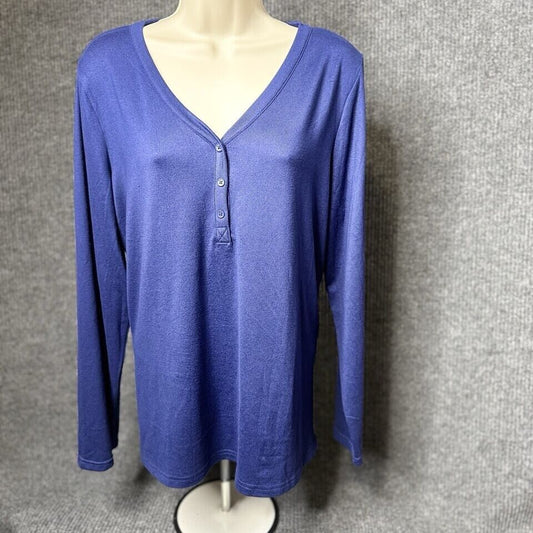 Mario Serrani Womens Dressy V-Neck Top Long Sleeves Pullover (1797412)