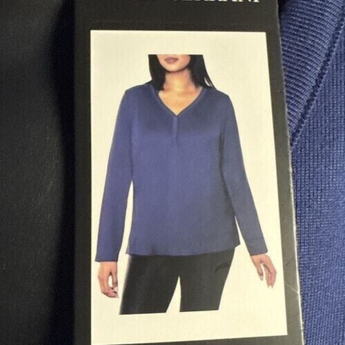 Mario Serrani Womens Dressy V-Neck Top Long Sleeves Pullover (1797412)