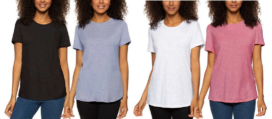Felina Ladies' Slub Crew Tee, 1, 2-pack 1763393