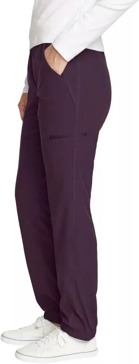 Eddie Bauer Fleece Lined Pants Women Black Zip Pockets Jogger Bottom New Tag  (1802565)