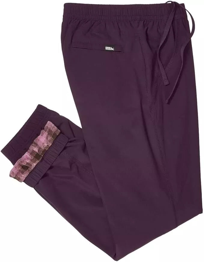 Eddie Bauer Fleece Lined Pants Women Black Zip Pockets Jogger Bottom New Tag  (1802565)