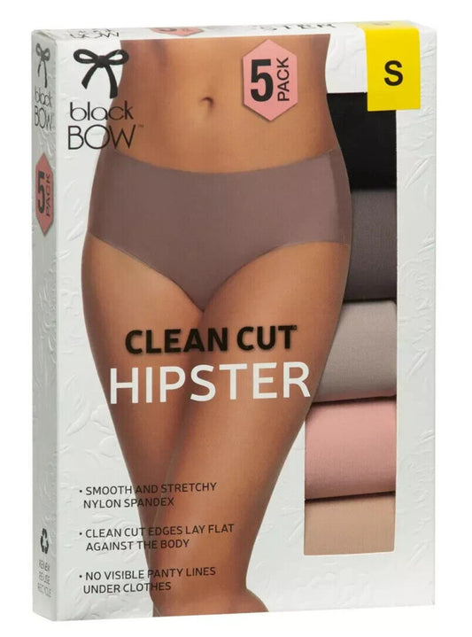 Black Bow Ladies Clean Cut Hipster 5 Pack Panties (1758490)