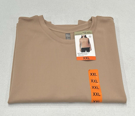 Mondetta Ladies' Soft Ribbed Short Sleeve Active Top