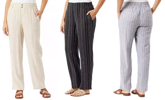 Briggs Ladies' Comfort Stretch Waistband Linen Blend Pants (1760053)