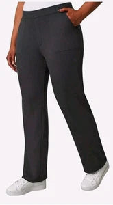 Mondetta Ladies' Pull-on Herringbone Straight Leg Pants, Moisture Wicking, Recycled Polyester Blend, Side Pockets  1806914