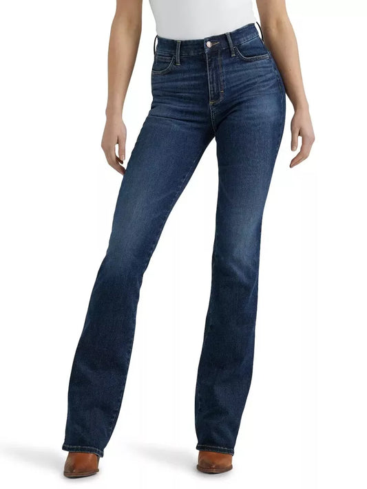 Wrangler Women's High-Rise Bootcut Stretch Jeans, Dark Blue, Size 14 (1802564)